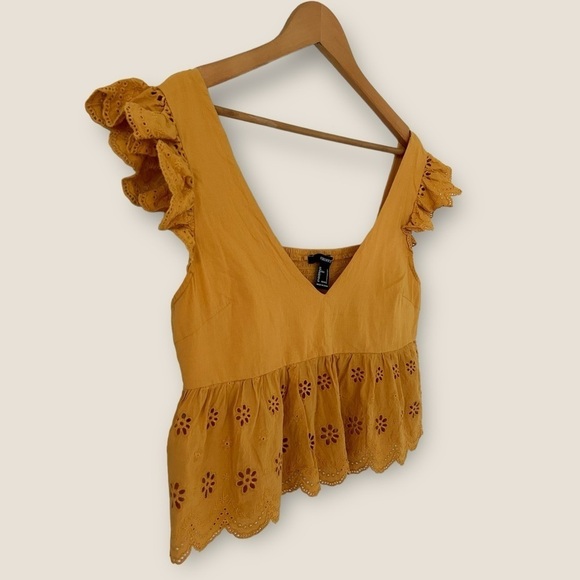 Forever 21 Ruffle Eyelet Cotton Top - Picture 2 of 9
